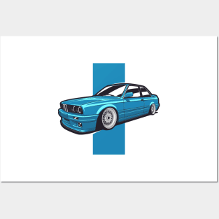 Blue E30 Coupe Classic Posters and Art